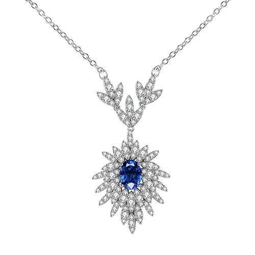 鳳凰珠寶有限公司飾上方晶鋯石及水晶主石的鍍金銀項鏈